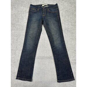 Women's Straight Leg Jeans - Dark Blue